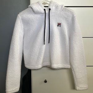 Womens S Fila Sherpa Crop Hoodie